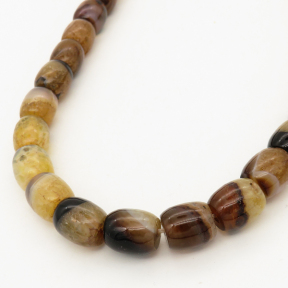 Natural Agate,Drum beads,Dyed,Brown,10*11mm,Hole:1mm,about 35pcs/strand,about 70g/strand,5 strands/package,16"(40cm),XBGB01751ahlv-L001