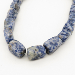 Natural Blue Spot Jasper,Cuboid,Blue and White,10*17mm,Hole:1mm,about 23pcs/strand,about 90g/strand,5 strands/package,16"(40cm),XBGB01767bhva-L001
