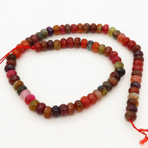 Natural Agate,Colorful Agate,Abacus beads,Facted,Dyed,Mixed color,5*8mm,Hole:1mm,about 74pcs/strand,about 40g/strand,5 strands/package,15"(38cm),XBGB01784ahlv-L001