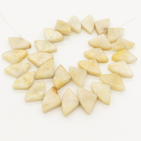 Natural Jin Huangyu,Sector,Beige,15*24*6mm,Hole:1mm,about 27pcs/strand,about 80g/strand,5 strands/package,16"(40cm),XBGB01826ahlv-L001