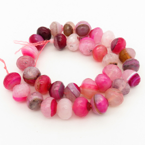 Natural Agate,Abacus beads,Facted,Dyed,Rose red,11*14mm,Hole:1mm,about 34pcs/strand,about 100g/strand,5 strands/package,15"(38cm),XBGB01841aivb-L001