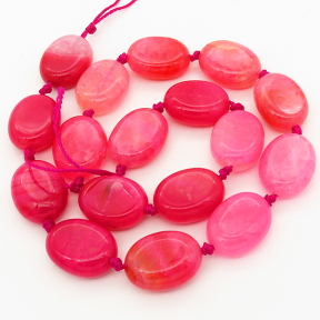 Natural Agate,Egg shape,Dyed,Rose red,15*20*7mm,Hole:1mm,about 17pcs/strand,about 65g/strand,5 strands/package,16"(40cm),XBGB01859biib-L001
