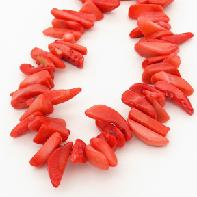 Natural Red Coral,Irregular,Dyed,Red,5*6~6*18mm,Hole:1mm,about 113pcs/strand,about 70g/strand,5 strands/package,17"(44cm),XBGB01895ahlv-L001