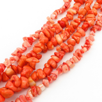 Natural Red Coral,Irregular,Dyed,Orange,4*10~7*14mm,Hole:1mm,about 85pcs/strand,about 60g/strand,5 strands/package,19"(47cm),XBGB01904ahlv-L001