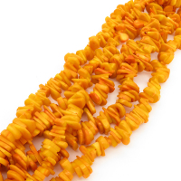 Natural Red Coral,Irregular,Dyed,Yellow,7*10*2~13*15*5mm,Hole:1mm,about 152pcs/strand,about 70g/strand,5 strands/package,17"(43cm),XBGB01907ahlv-L001