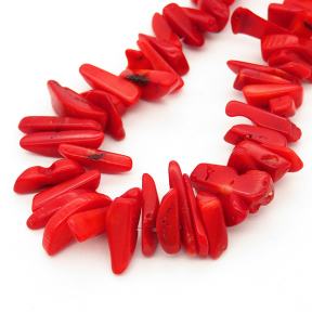 Natural Red Coral,Irregular,Dyed,Red,5*6~5*18mm,Hole:1mm,about 145pcs/strand,about 55g/strand,5 strands/package,18"(45cm),XBGB01910ahlv-L001