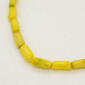 Natural Red Coral,Column,Dyed,Yellow,4*8~4*12mm,Hole:1mm,about 41pcs/strand,about 12g/strand,5 strands/package,17"(42cm),XBGB01943ahlv-L001