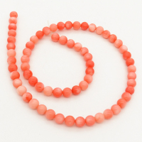 Natural Red Coral,Round,Dyed,Pink,6mm,Hole:1mm,about 66pcs/strand,about 25g/strand,5 strands/package,17"(42cm),XBGB01961ahlv-L001