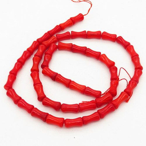 Natural Red Coral,Bone,Dyed,Red,5*9mm,Hole:1mm,about 42pcs/strand,about 15g/strand,5 strands/package,15"(38cm),XBGB01964aivb-L001