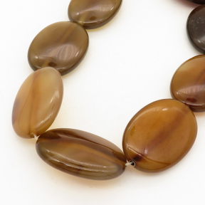 Natural Agate,Egg shape,Dyed,Brown,25*35*9mm,Hole:2mm,about 11pcs/strand,about 125g/strand,5 strands/package,15"(38cm),XBGB01999ajlv-L001