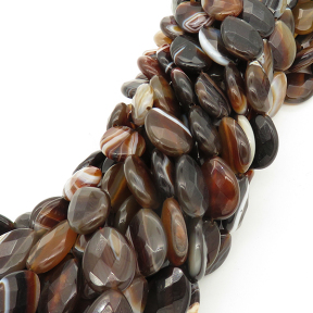 Natural Agate,Pear,Facted,Dyed,Dark brown,14*20*6mm,Hole:1mm,about 20pcs/strand,about 50g/strand,5 strands/package,15"(39cm),XBGB02011vila-L001