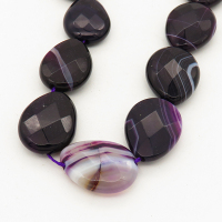 Natural Agate,Pear,Facted,Dyed,Deep purple,15*20*6mm,Hole:1mm,about 20pcs/strand,about 50g/strand,5 strands/package,15"(38cm),XBGB02017vila-L001