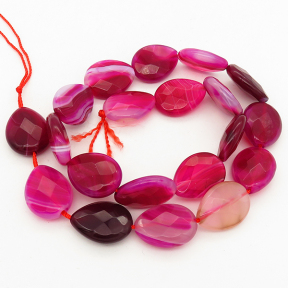 Natural Agate,Pear,Facted,Dyed,Rose red,15*20*6mm,Hole:1mm,about 20pcs/strand,about 50g/strand,5 strands/package,15"(39cm),XBGB02023vila-L001