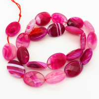 Natural Agate,Egg shape,Facted,Dyed,Rose red,13*18*6mm,Hole:1mm,about 22pcs/strand,about 45g/strand,5 strands/package,15"(39cm),XBGB02026vila-L001