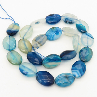 Natural Agate,Striped Agate,Egg shape,Facted,Dyed,Blue,13*18*6mm,Hole:1mm,about 22pcs/strand,about 40g/strand,5 strands/package,15"(39cm),XBGB02041vila-L001