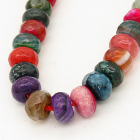 Natural Agate,Colorful Agate,Abacus beads,Facted,Dyed,Mixed color,5*8mm,Hole:1mm,about 77pcs/strand,about 40g/strand,5 strands/package,15"(38cm),XBGB02050ahlv-L001