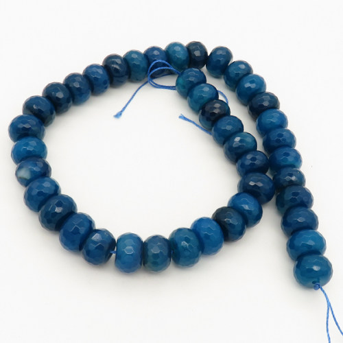 Natural Agate,Abacus beads,Facted,Dyed,Royal blue,10*14mm,Hole:1mm,about 41pcs/strand,about 125g/strand,5 strands/package,16"(40cm),XBGB02065vila-L001