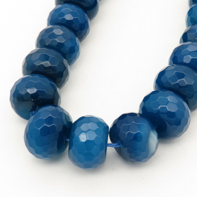 Natural Agate,Abacus beads,Facted,Dyed,Royal blue,10*14mm,Hole:1mm,about 41pcs/strand,about 125g/strand,5 strands/package,16"(40cm),XBGB02065vila-L001