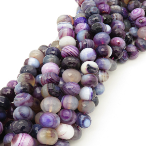 Natural Agate,Striped Agate,Abacus beads,Facted,Dyed,Purple,10*14mm,Hole:1mm,about 41pcs/strand,about 115g/strand,5 strands/package,16"(41cm),XBGB02068vila-L001