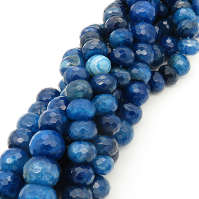 Natural Agate,Abacus beads,Facted,Dyed,Royal blue,12*15mm,Hole:2mm,about 34pcs/strand,about 150g/strand,5 strands/package,16"(40cm),XBGB02071vila-L001