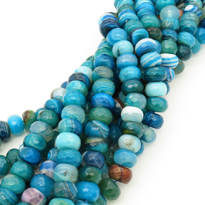 Natural Agate,Abacus beads,Facted,Dyed,Blue,8*12mm,Hole:1mm,about 50pcs/strand,about 85g/strand,5 strands/package,15"(38cm),XBGB02074vila-L001