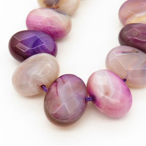 Natural Agate,Oval,Facted,Dyed,Purple,13*18*10mm,Hole:2mm,about 29pcs/strand,about 105g/strand,5 strands/package,15"(38cm),XBGB02077vila-L001