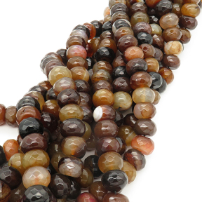 Natural Agate,Abacus beads,Facted,Dyed,Brown,10*14mm,Hole:2mm,about 40pcs/strand,about 115g/strand,5 strands/package,15"(38cm),XBGB02083vila-L001