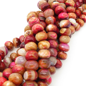 Natural Agate,Abacus beads,Facted,Dyed,Mixed color,10*14mm,Hole:2mm,about 38pcs/strand,about 110g/strand,5 strands/package,15"(37cm),XBGB02086vila-L001