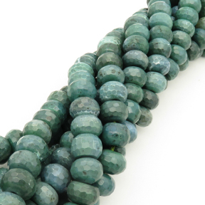 Natural Agate,Abacus beads,Facted,Dyed,Cyan,8*12mm,Hole:1mm,about 47pcs/strand,about 75g/strand,5 strands/package,15"(39cm),XBGB02089vila-L001
