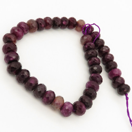 Natural Agate,Abacus beads,Facted,Dyed,Deep purple,10*14mm,Hole:2mm,about 38pcs/strand,about 105g/strand,5 strands/package,15"(38cm),XBGB02095vila-L001