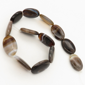 Natural Agate,Striped Agate,Egg shape,Dyed,Taupe brown,20*30*8mm,Hole:1mm,about 13pcs/strand,about 85g/strand,5 strands/package,15"(39cm),XBGB02098ajvb-L001
