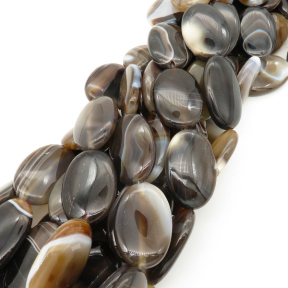 Natural Agate,Striped Agate,Egg shape,Dyed,Taupe brown,20*30*8mm,Hole:1mm,about 13pcs/strand,about 85g/strand,5 strands/package,15"(39cm),XBGB02098ajvb-L001