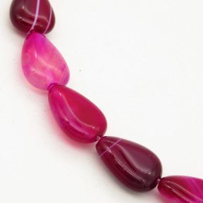 Natural Agate,Striped Agate,Pear,Dyed,Rose red,10*13*5mm,Hole:1mm,about 29pcs/strand,about 25g/strand,5 strands/package,15"(39cm),XBGB02119aivb-L001