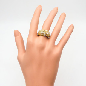 316L Stainless Steel and Zirconia Tiny Ring,Gold Plating,Size 7,about 8g/pc,1 pc/package,HHP00489vhmv-360