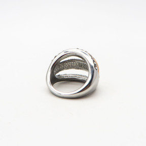 316L Stainless Steel and Zirconia Multiple Gaps Ring,Vacuum Plating,Size 7,about 11g/pc,1 pc/package,HHP00516ahpv-360