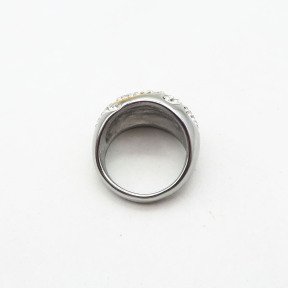 316L Stainless Steel and Zirconia Irregular Hole Ring,Vacuum Plating,Size 7,about 10g/pc,1 pc/package,HHP00549ahpv-360