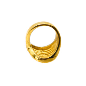 316L Stainless Steel and Zirconia Comb Ring,Gold Plating,Size 7,about 8g/pc,1 pc/package,HHP00552bhjl-360