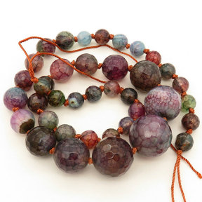 Natural Agate,Dragon Veins Agate,Round sequence bead，Faceted,Dyed,Purple,9~20mm,Hole:1mm,about 39pcs/strand,about 83g/strand,5 strands/package,19"(49cm),XBGB02554vila-L001