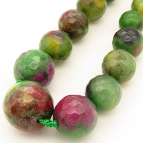 Natural Alabaster,Round sequence bead,Faceted,Dyed,Green,8~16mm,Hole:1mm,about 41pcs/strand,about 61g/strand,5 strands/package,18"(46cm),XBGB02560vila-L001