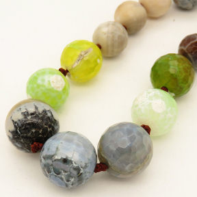 Natural Agate,Colorful Agate,Round sequence bead,Faceted,Dyed,Mixed color,8~16mm,Hole:1mm,about 39pcs/strand,about 72g/strand,5 strands/package,19"(48cm),XBGB02569vila-L001