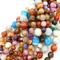 Natural Mixed colorful stones,Round sequence bead,Faceted,Dyed,Mixed color,8*20mm,Hole:1mm,about 37pcs/strand,about 80g/strand,5 strands/package,18"(45cm),XBGB02593vila-L001