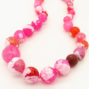 Natural Agate,Fire Agate,Round sequence bead,Faceted,Dyed,Rose red,8*16mm,Hole:0.8mm,about 41pcs/strand,about 60g/strand,5 strands/package,18"(45cm),XBGB02596vila-L001
