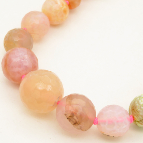 Natural Agate,Round sequence bead,Faceted,Dyed,Pink & Yellow,8*16mm,Hole:0.8mm,about 40pcs/strand,about 56g/strand,5 strands/package,17"(43cm),XBGB02599vila-L001