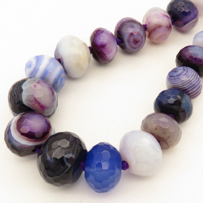 Natural Agate,Striped Agate,Abacus sequence bead,Faceted,Dyed,Purple,6*8~12*8mm,Hole:1mm,about 49pcs/strand,about 87g/strand,5 strands/package,18"(47cm),XBGB02602aiov-L001