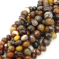 Natural Agate,Striped Agate,Abacus sequence bead,Faceted,Dyed,Brown,5*8~13*17mm,Hole:1mm,about 49pcs/strand,about 91g/strand,5 strands/package,19"(49cm),XBGB02605vila-L001
