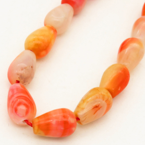 Natural Agate,Drop,Dyed,Mixed color,8*12mm,Hole:0.8mm,about 33pcs/strand,about 35g/strand,5 strands/package,15"(38cm),XBGB02668vhov-L001