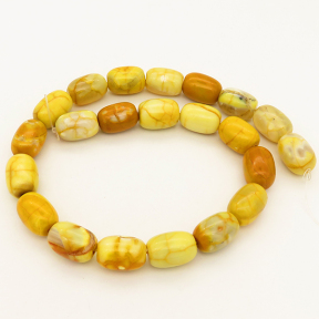 Natural Agate,Drum bead,Dyed,Yellow,13*18mm,Hole:1mm,about 22pcs/strand,about 106g/strand,5 strands/package,15"(38cm),XBGB02678vhov-L001