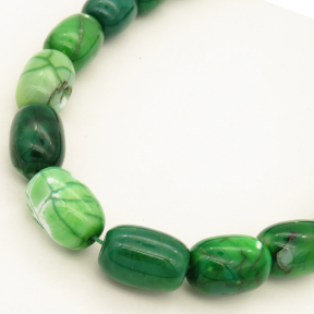 Natural Agate,Drum bead,Dyed,Grass green,13*18mm,Hole:1mm,about 22pcs/strand,about 105g/strand,5 strands/package,15"(38cm),XBGB02681vhov-L001