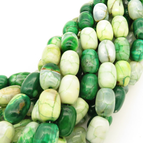 Natural Agate,Drum bead,Dyed,Grass green,13*18mm,Hole:1mm,about 22pcs/strand,about 106g/strand,5 strands/package,15"(38cm),XBGB02684vhov-L001