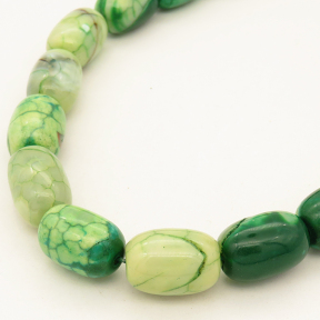 Natural Agate,Drum bead,Dyed,Grass green,13*18mm,Hole:1mm,about 22pcs/strand,about 106g/strand,5 strands/package,15"(38cm),XBGB02684vhov-L001